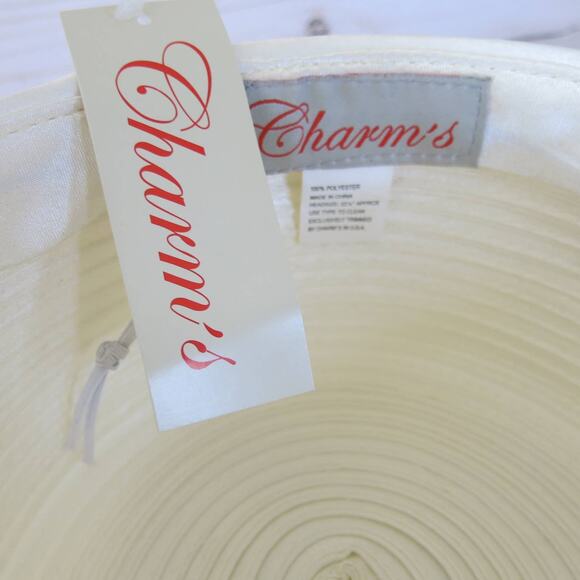 CHARM'S *NWT* Hat CHURCH/KENTUCKY DERBY/WEDDING Beaded Bow Ivory/Off White - Picture 8 of 10